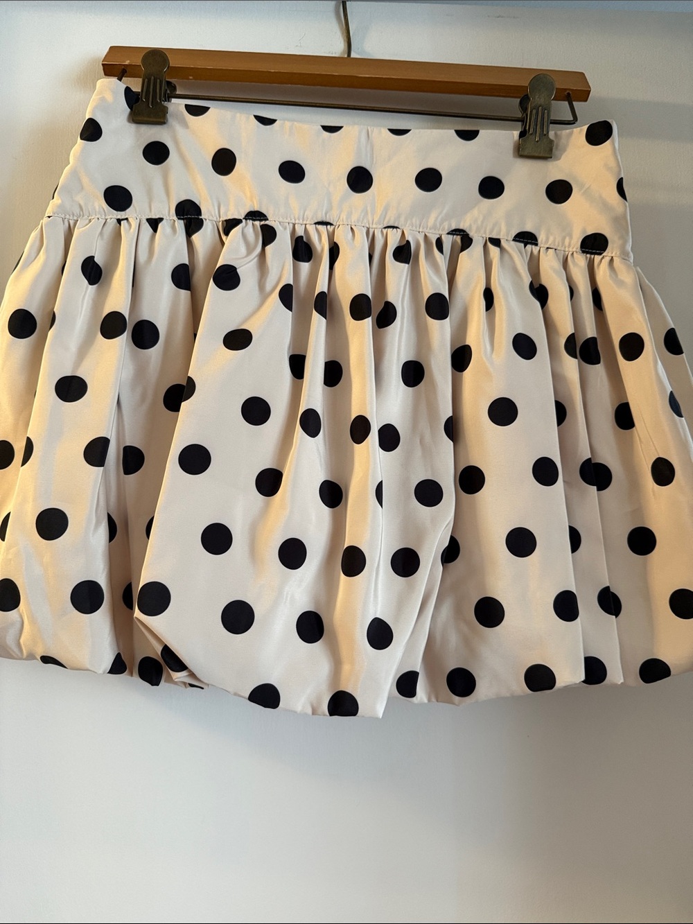 NWT Zara Polka Dot Cream Mini Skirt with Black Dots - Picture 3 of 3
